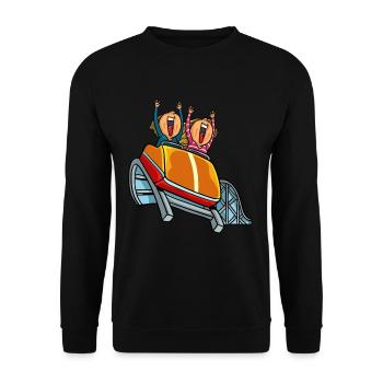 Roller Coaster Ride Theme Park Rummel Gift - Unisex Sweatshirt - black - Front - Alina (178cm) & Michal (187cm)