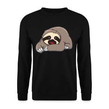 Sloth Relax Lazy Sweet Animal Love Gift - Unisex Sweatshirt - black - Front - Alina (178cm) & Michal (187cm)