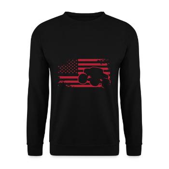 Monstre Truck Drapeau Usa America Drôle Cadeau - Sweat-shirt Unisexe - noir - Devant - Alina (178cm) & Michal (187cm)