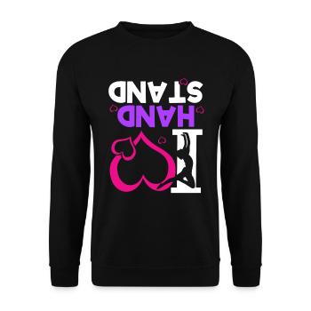 Gymnastics Handstand Gymnastics Artistic Gymnastics Gift - Unisex Sweatshirt - black - Front - Alina (178cm) & Michal (187cm)