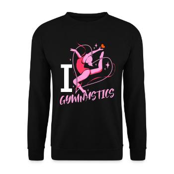Gymnastics Handstand Gymnastics Artistic Gymnastics Gift - Unisex Sweatshirt - black - Front - Alina (178cm) & Michal (187cm)