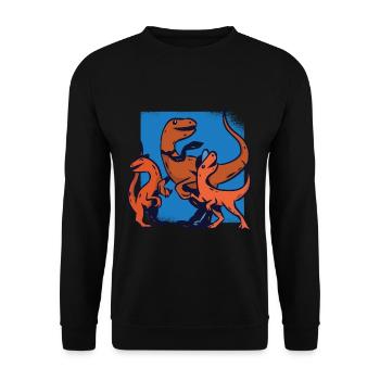 Dad Dino Father's Day - Unisex Sweatshirt - black - Front - Alina (178cm) & Michal (187cm)