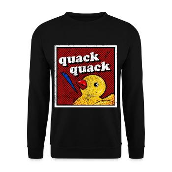 Ente Teich Enten schwimmen auf dem See - Unisex Pullover - Schwarz - Vorne - Alina (178cm) & Michal (187cm)