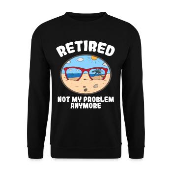 Pension Ruhestand Rente Rentner Arbeit Geschenk - Unisex Pullover - Schwarz - Vorne - Alina (178cm) & Michal (187cm)