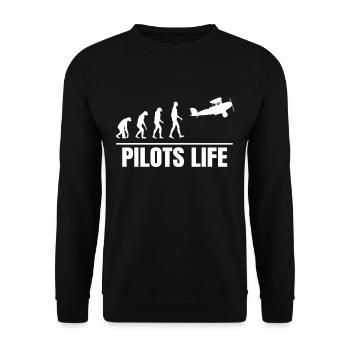 Pilote co-pilote capitaine de vol Idée cadeau fête des pères - Sweat-shirt Unisexe - noir - Devant - Alina (178cm) & Michal (187cm)