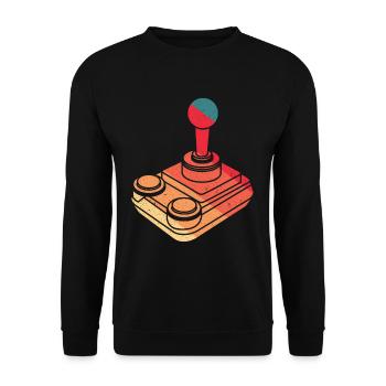 Vintage Joystick - 90er - Unisex Pullover - Schwarz - Vorne - Alina (178cm) & Michal (187cm)
