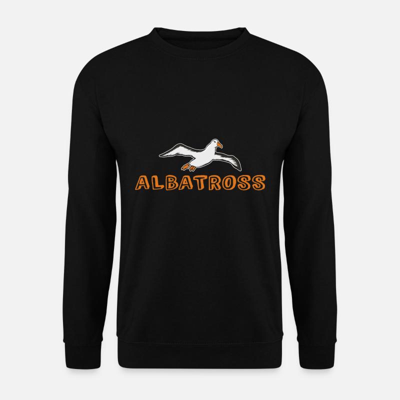Albatross Orange Schrift Geschenk - Unisex Pullover - Schwarz