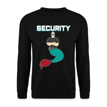 Meerjungfrau Seejungfrau Security Sec Geschenk - Unisex Pullover - Schwarz - Vorne - Alina (178cm) & Michal (187cm)