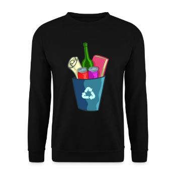 Recyclage Protection de l'environnement Cadeau Mondial Sauver l'environnement - Sweat-shirt Unisexe - noir - Devant - Alina (178cm) & Michal (187cm)