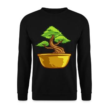 Bonsai Baum Pflanzen Japan Baumschnitt Geschenk - Unisex Pullover - Schwarz - Vorne - Alina (178cm) & Michal (187cm)