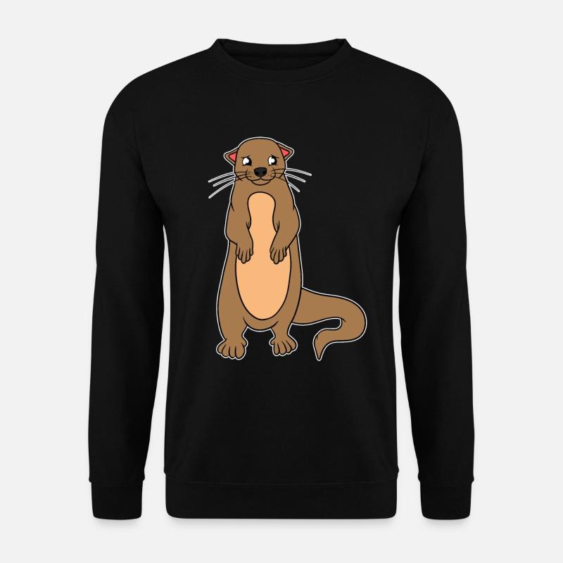 Otter Wassermarder Fischotter Zwergotter Geschenk - Unisex Pullover - Schwarz