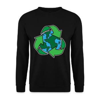 Recyclage Protection de l'environnement Cadeau Mondial Sauver l'environnement - Sweat-shirt Unisexe - noir - Devant - Alina (178cm) & Michal (187cm)
