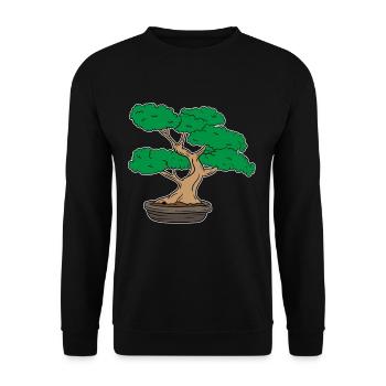 Bonsai Baum Pflanzen Japan Baumschnitt Geschenk - Unisex Pullover - Schwarz - Vorne - Alina (178cm) & Michal (187cm)