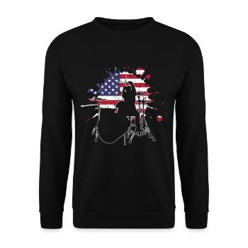 Schlagzeug Drum Schlagzeuger Spieler Geschenk - Unisex Pullover - Schwarz - Vorne - Alina (178cm) & Michal (187cm)