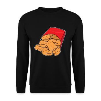 Chicken Nugget Nugget Fast Food Cadeau - Sweat-shirt Unisexe - noir - Devant - Alina (178cm) & Michal (187cm)