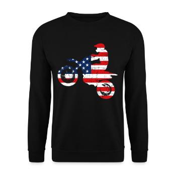 Motocross pilote Moto Usa Amérique cadeau - Sweat-shirt Unisexe - noir - Devant - Alina (178cm) & Michal (187cm)