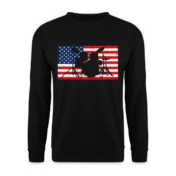 Schlagzeug Drum Schlagzeuger Spieler Geschenk - Unisex Pullover - Schwarz - Vorne - Alina (178cm) & Michal (187cm)
