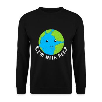Jour de la Terre - Sweat-shirt Unisexe - noir - Devant - Alina (178cm) & Michal (187cm)