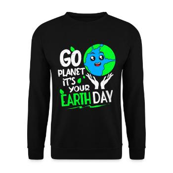 Earth Day - Unisex Sweatshirt - black - Front - Alina (178cm) & Michal (187cm)