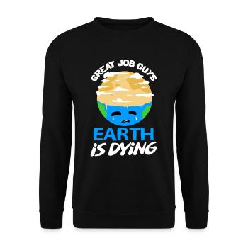 Changement climatique Earth Day Protection de l’environnement Bio Terre - Sweat-shirt Unisexe - noir - Devant - Alina (178cm) & Michal (187cm)