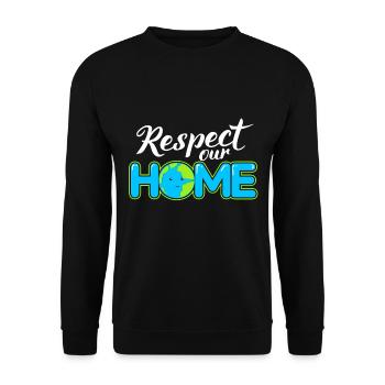 Changement climatique Earth Day Protection de l’environnement Bio Terre - Sweat-shirt Unisexe - noir - Devant - Alina (178cm) & Michal (187cm)