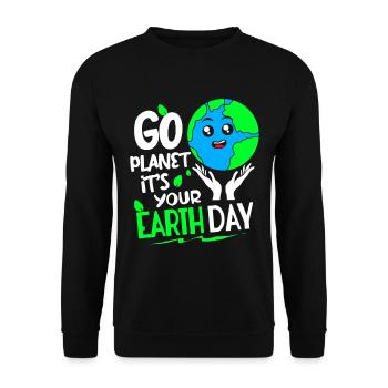 Changement climatique Earth Day Protection de l’environnement Bio Terre - Sweat-shirt Unisexe - noir - Devant - Alina (178cm) & Michal (187cm)