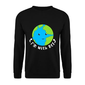 Changement climatique Earth Day Protection de l’environnement Bio Terre - Sweat-shirt Unisexe - noir - Devant - Alina (178cm) & Michal (187cm)