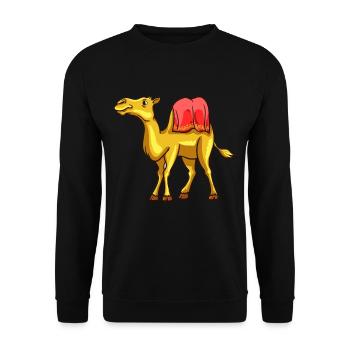Kamel Kamele Tierliebe Liebhaber Geschenk - Unisex Pullover - Schwarz - Vorne - Alina (178cm) & Michal (187cm)