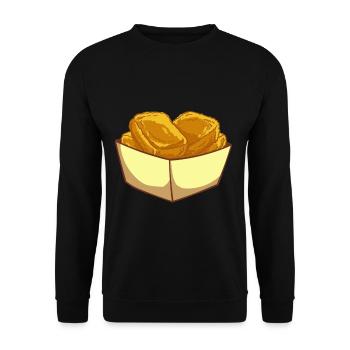 Chicken Nugget Nugget Fast Food Cadeau - Sweat-shirt Unisexe - noir - Devant - Alina (178cm) & Michal (187cm)