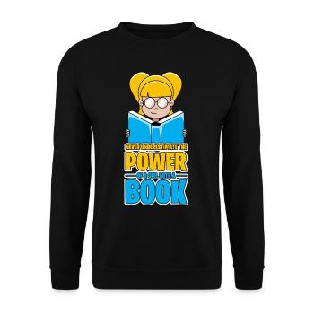Livres Livre Lecture Bouquine fille cadeau - Sweat-shirt Unisexe - noir - Devant - Alina (178cm) & Michal (187cm)