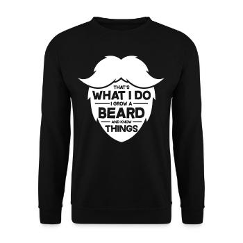 Bart Barbe Barbu Hipster Barbe Cadeau - Sweat-shirt Unisexe - noir - Devant - Alina (178cm) & Michal (187cm)