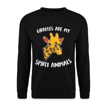 Girafe Drôle Doux Amour des animaux Cadeau - Sweat-shirt Unisexe - noir - Devant - Alina (178cm) & Michal (187cm)