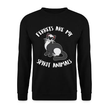 Frettchen Süßes Lustig Liebhaber Haustier Geschenk - Unisex Pullover - Schwarz - Vorne - Alina (178cm) & Michal (187cm)