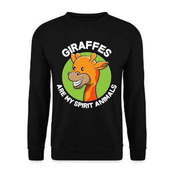 Giraffe Lustige Süße Tierliebe Liebhaber Geschenk - Unisex Pullover - Schwarz - Vorne - Alina (178cm) & Michal (187cm)