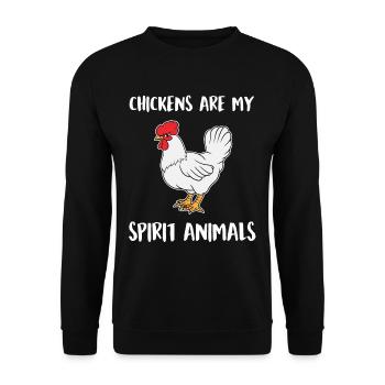 Chicken Whisperer Chicken Farmer Chicken Rooster Gift - Unisex Sweatshirt - black - Front - Alina (178cm) & Michal (187cm)