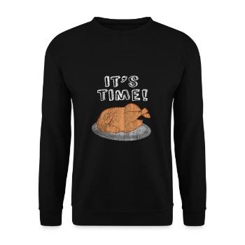 Thanksgiving Erntedankfest Truthahn Geschenk Fest - Unisex Pullover - Schwarz - Vorne - Alina (178cm) & Michal (187cm)