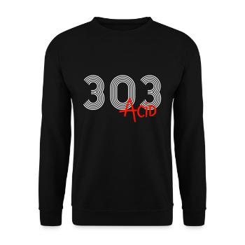 303 Acid | Techno Rave Party Musik DJ Geschenk - Unisex Pullover - Schwarz - Vorne - Alina (178cm) & Michal (187cm)