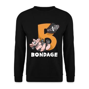 BONDAGE BDSM Fesseln Fetisch Handschellen Sex - Unisex Pullover - Schwarz - Vorne - Alina (178cm) & Michal (187cm)