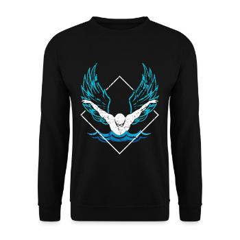Ailes flottent cadeau cool - Sweat-shirt Unisexe - noir - Devant - Alina (178cm) & Michal (187cm)