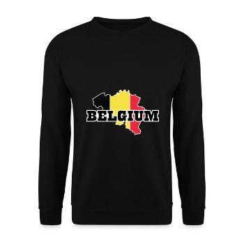 Belgische Flagge - Unisex Pullover - Schwarz - Vorne - Alina (178cm) & Michal (187cm)