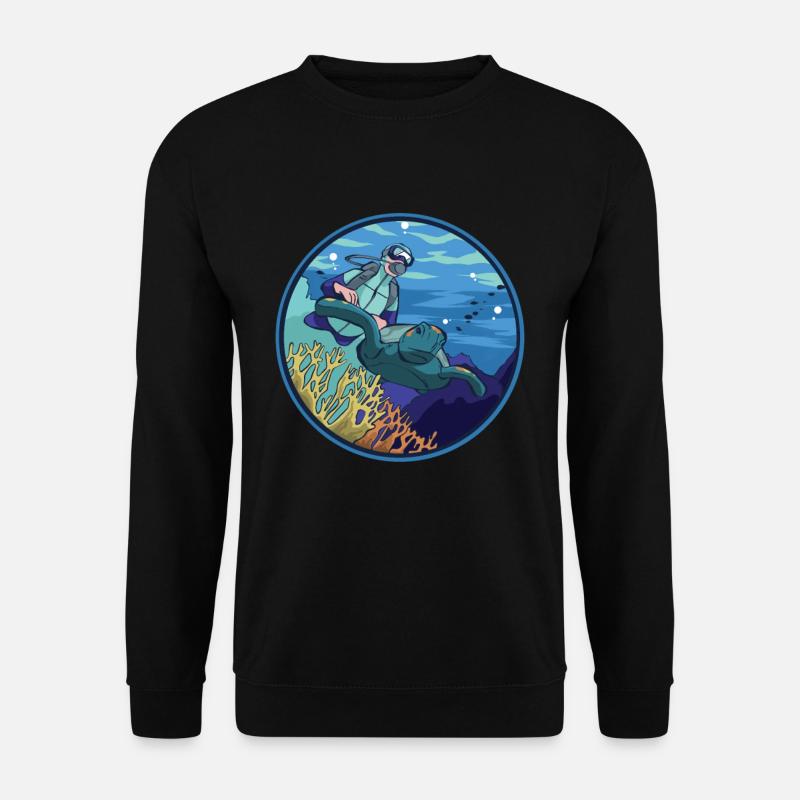 Schildkröten Riff Taucher - Unisex Pullover - Schwarz