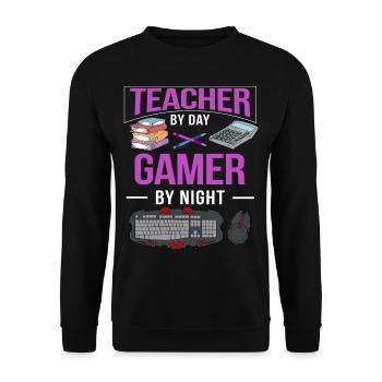 Cadeau de joueur d'ordinateur de jeu d'enseignant Gamer - Sweat-shirt Unisexe - noir - Devant - Alina (178cm) & Michal (187cm)