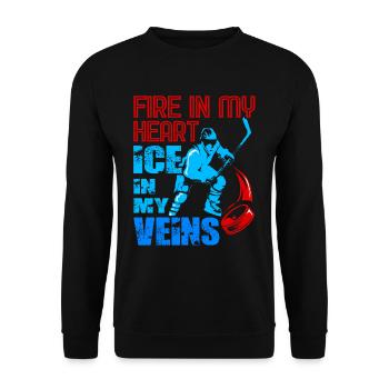 Eishockey Schlittschuh Schläger Puck Geschenkidee - Unisex Pullover - Schwarz - Vorne - Alina (178cm) & Michal (187cm)
