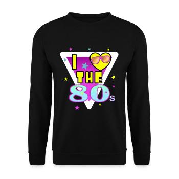 I love the 80s - Unisex Sweatshirt - black - Front - Alina (178cm) & Michal (187cm)