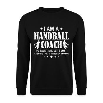 Handball coach gift - Unisex Sweatshirt - black - Front - Alina (178cm) & Michal (187cm)