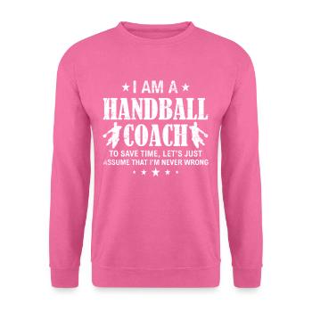 Handball Trainer Geschenk - Unisex Pullover - Pink - Vorne