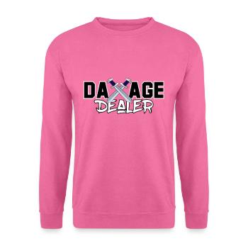 Damage Dealer | MMO Gamer Nerd Raid Loot Geschenk - Unisex Pullover - Pink - Vorne