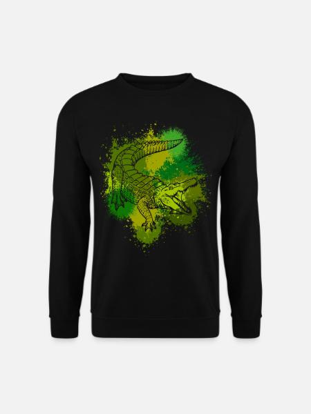 Krokodil Aligator Raubtier Reptilien Geschenk - Unisex Pullover - Schwarz