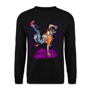 Breakdance HipHop musik Rhythmus - Unisex Pullover - Schwarz - Vorne - Alina (178cm) & Michal (187cm)