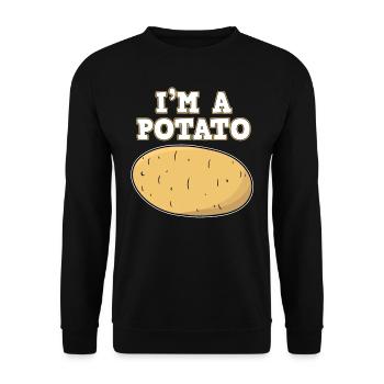 Erdäpfel Kartoffel Erdbirne Erpfi Pommes Geschenk - Unisex Pullover - Schwarz - Vorne - Alina (178cm) & Michal (187cm)